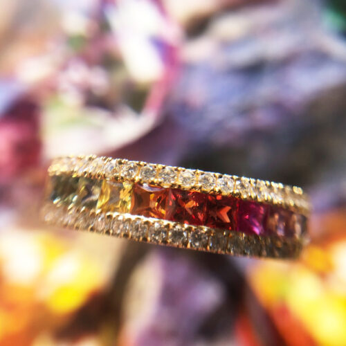18ct Yellow Gold Assortment Sapphire & Diamond Dress Ring