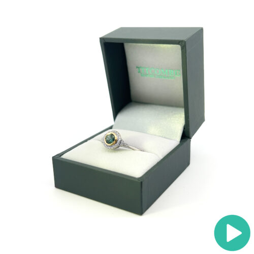 Joy Halo Green Sapphire Ring