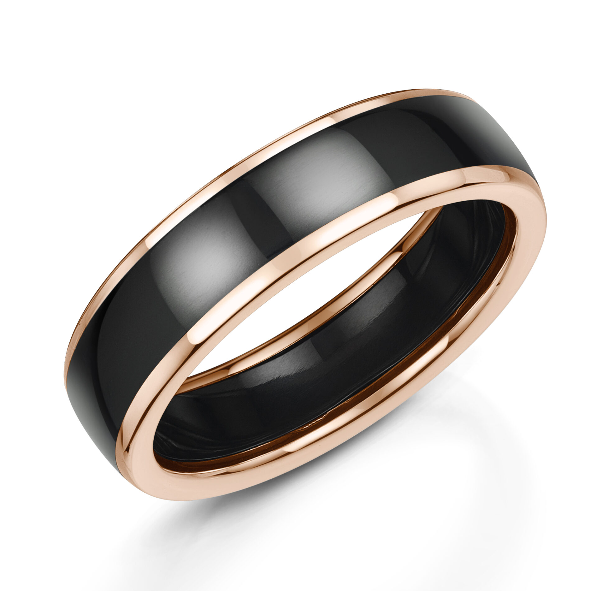 Zirconium Ring With Rose Gold Outer