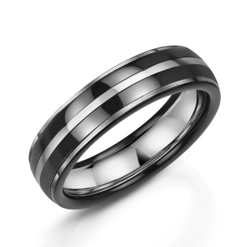 Zirconium Platinum Inlay Centre Ring