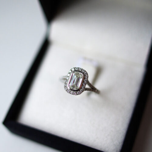 Combination Cluster Cushion Engagement Ring