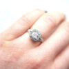 Cushion Hermione Cluster Engagement Ring Platinum With Diamond Set Split Shoulders