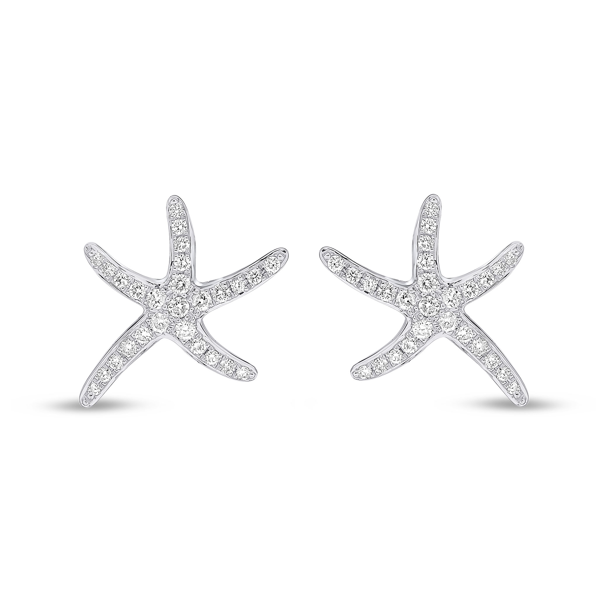 Diamond Starfish Stud Earrings - John Titcombe Bespoke Jewellery