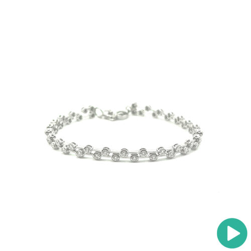 Double row diamond tennis bracelet