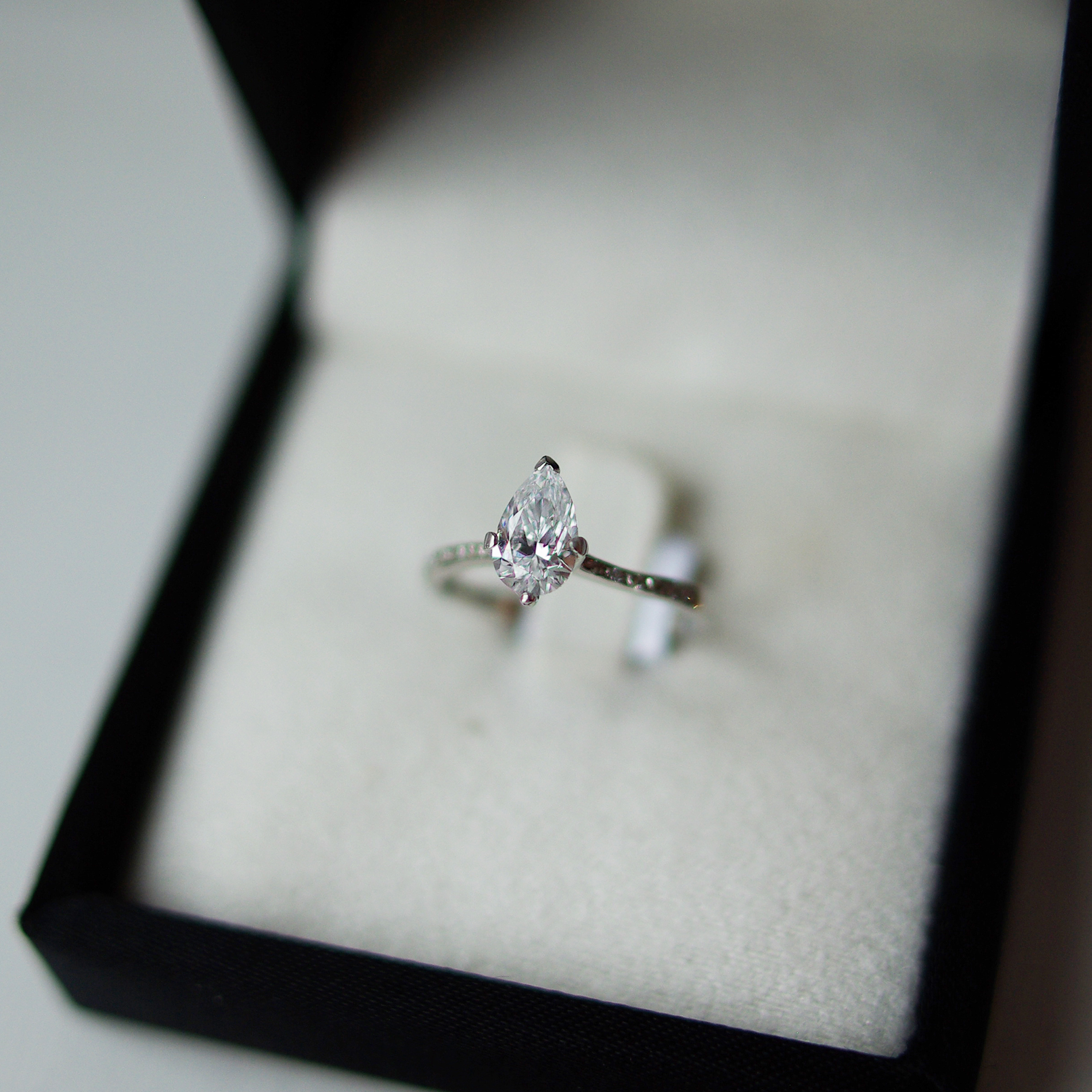 Pear Cut Diamond Elizabeth Engagement Ring