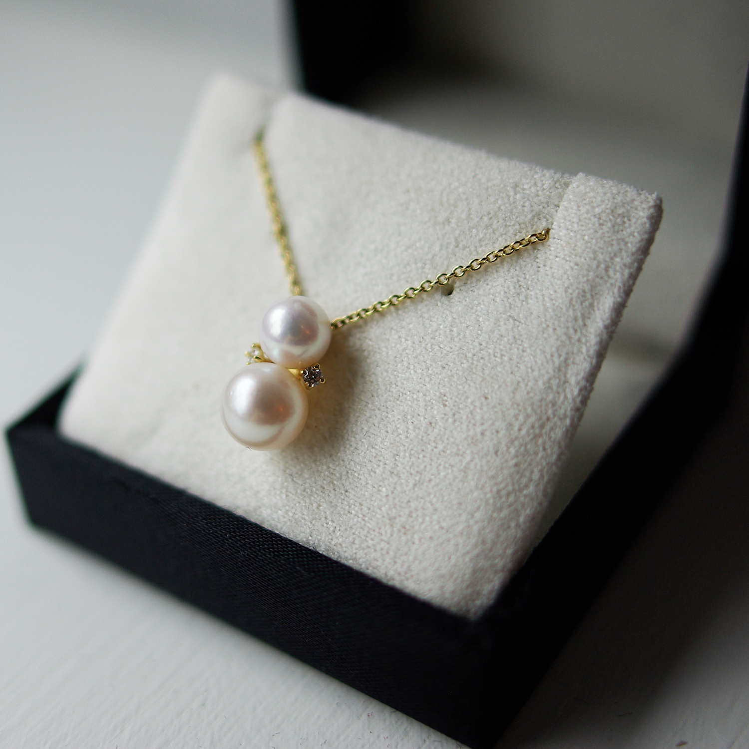 Freshwater Pearl Drop With Diamonds