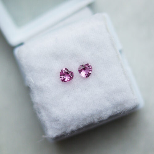 Loose Pink Sapphires Heart Cut