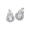 Marquise and Round Brilliant Cut Diamond White Earrings