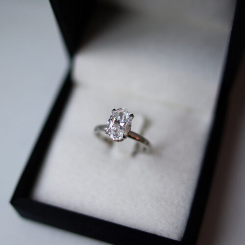 Oval Brilliant Cut Diamond Solitaire Engagement Ring