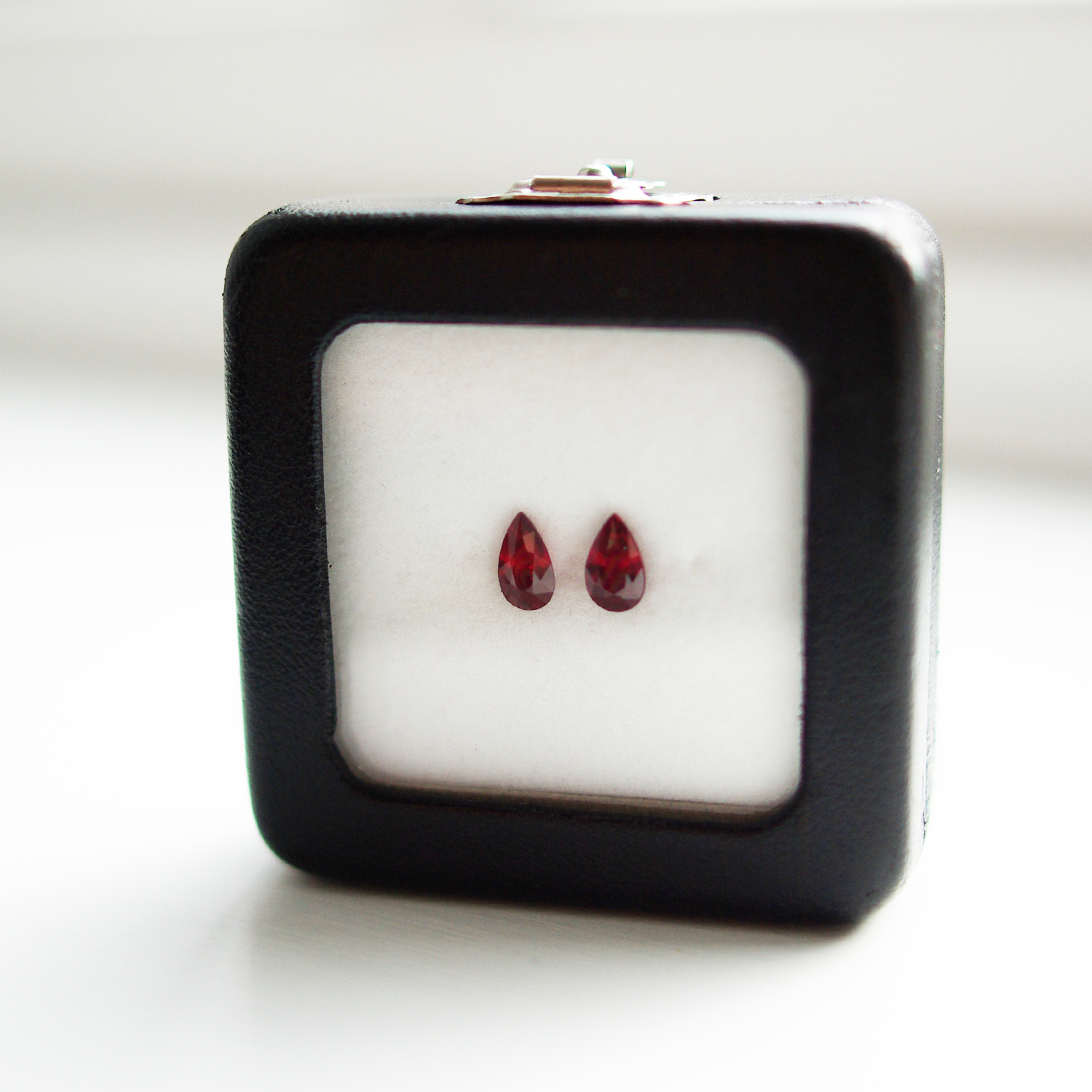 Pair of Pear Brilliant Cut Certified Ruby's