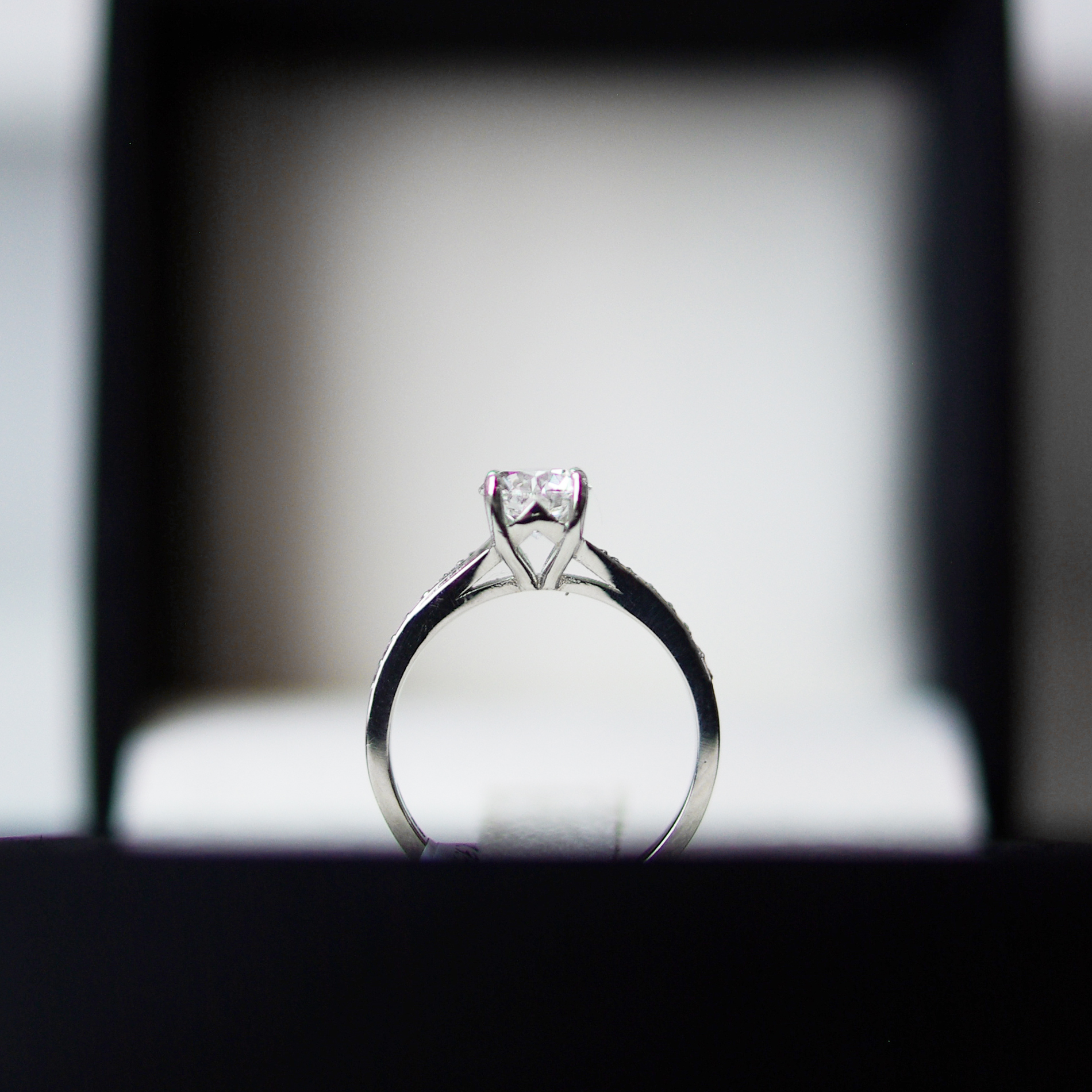 Round Brilliant Cut Diamond Solitaire Susie Ring With Diamond Set Shoulders