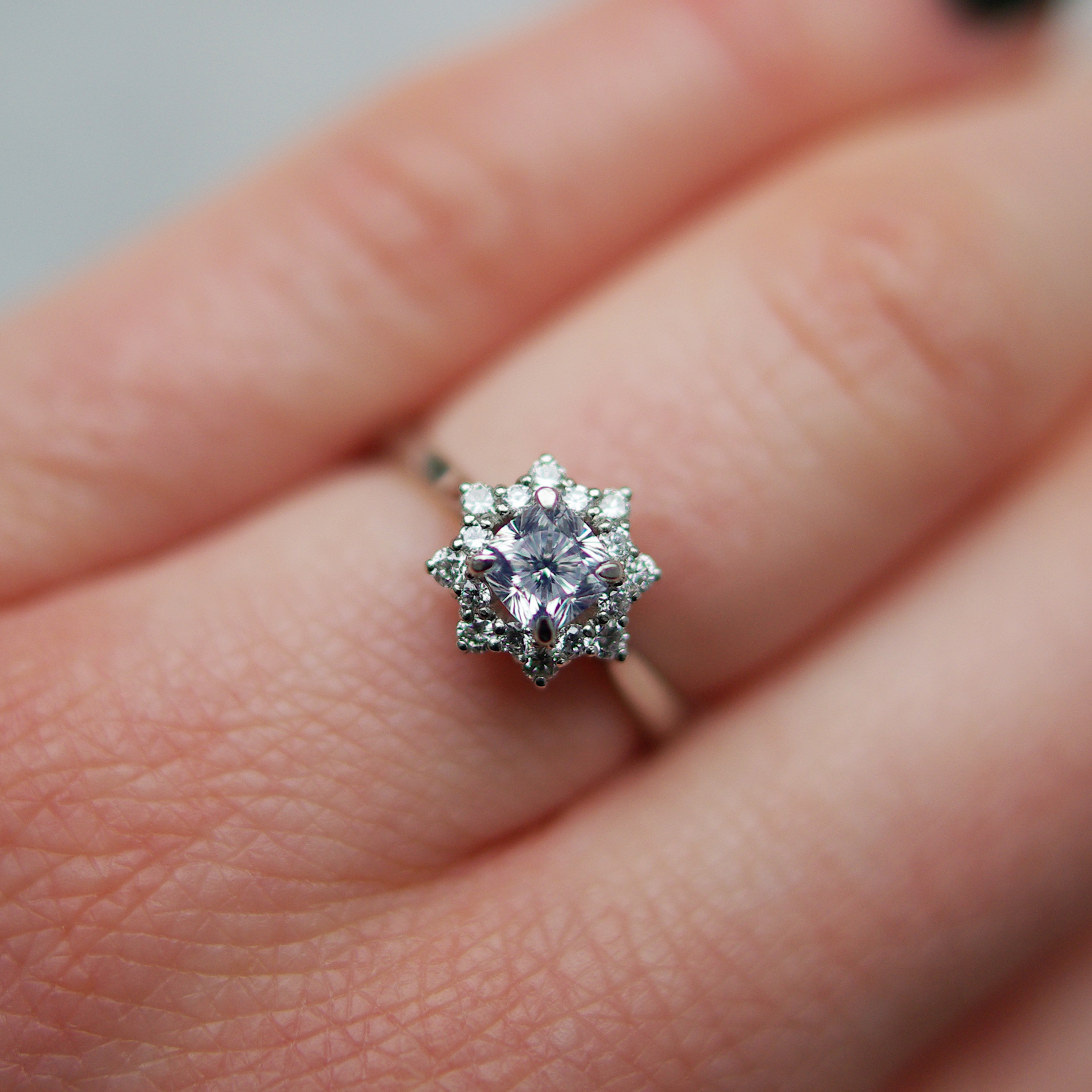 Snowflake Diamond Engagement Ring
