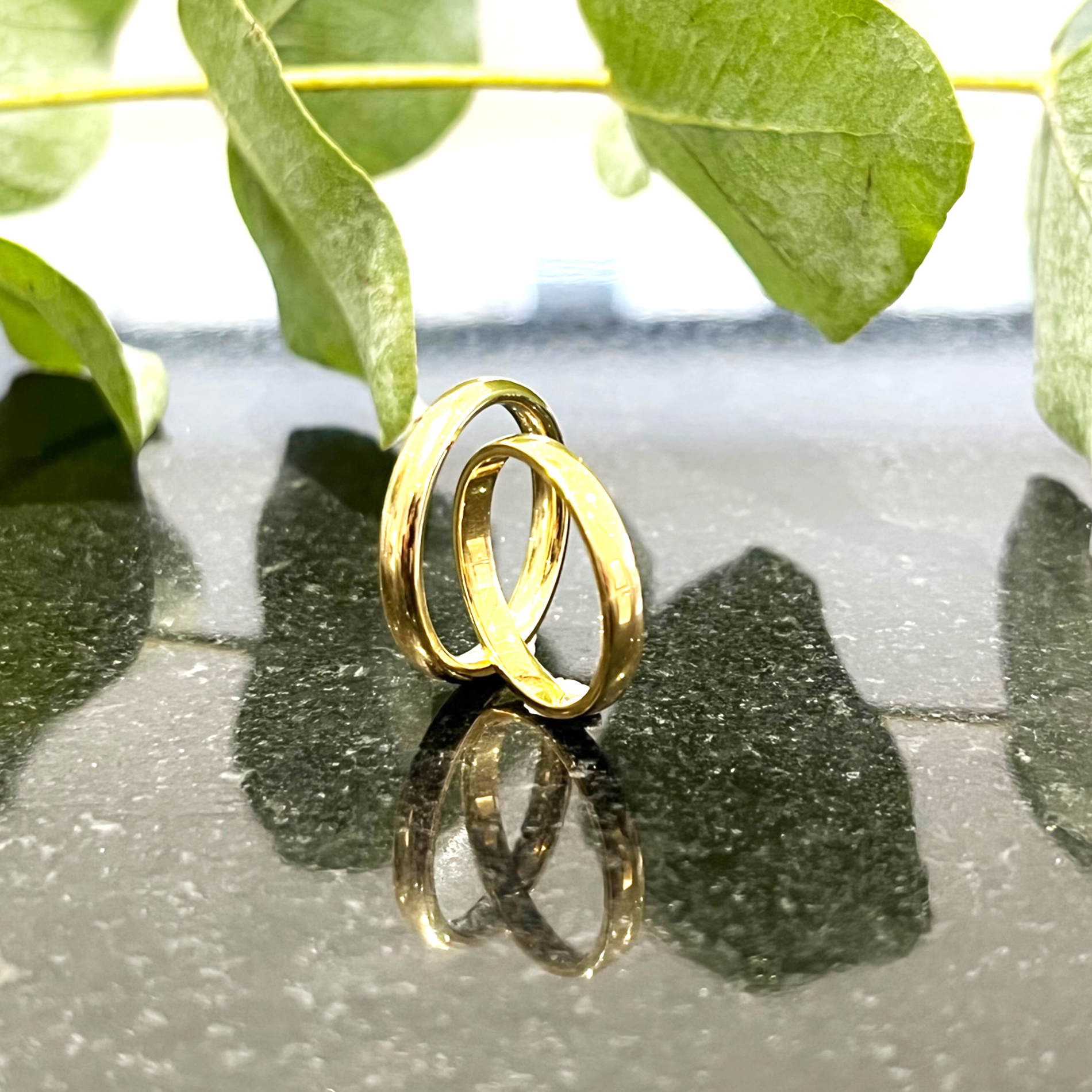 Pair Of Yellow Gold 18ct Wedding Rings Court Polished