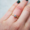 Round Brilliant Cut Diamond Solitaire Susie Ring With Diamond Set Shoulders